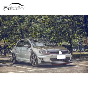 R Style Carbon Front Bumper Lip Chin Spoiler Rocker Winglet <b>Splitter</b> for Volkswagen Golf MK7 GTI Facelift - Product Image 2