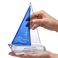 Trophée Voilier en Cristal K9 Premium, Grande Surface de Gravure, Design Multi-Styles, Récompense pour Équipe Championne et Reconnaissance des Employés