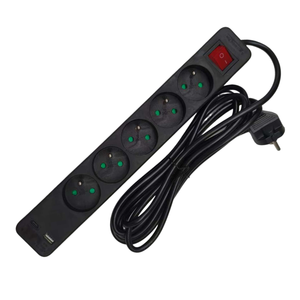 สายเคเบิลต่อขยายแบบ French Type Black 5ช่อง H05VV-F 3G1.0mm 3/5/10เมตรสายไฟ IP20ช่องเสียบ USB Type-C ฉนวนพีวีซี - Product Image 6