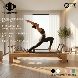 Reformer Pilates professionnel en bois de chêne avec logo personnalisé, directement de l'usine, pour studio de Pilates professionnel - Product Image 4