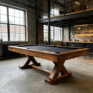 <span class=keywords><strong>Table</strong></span> de billard moderne en bois massif de 7 pieds avec poches en cuir véritable, <span class=keywords><strong>table</strong></span> de jeu multifonction 3-en-1 - Product Image 1