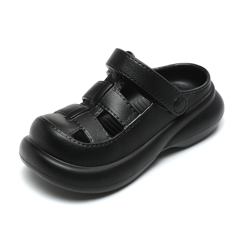 2024 Boys Summer Clogs Children's New Double Hollowed-Out Sandals Kids' Soft Half Summer Slippers Adjustable Thick Bottom EVA