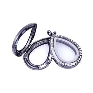 <span class=keywords><strong>5</strong></span>色ステンレスドロップフローティングロケットペンダントネックレス女性用磁気リビングメモリーガラス開放可能チャームクリスタル - Product Image 2