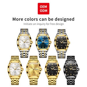 Reloj de Cuarzo Cuadrado Personalizado OEM 5528, Reloj de Lujo Dorado Clásico, Resistente al Agua, Luminoso - Product Image 3