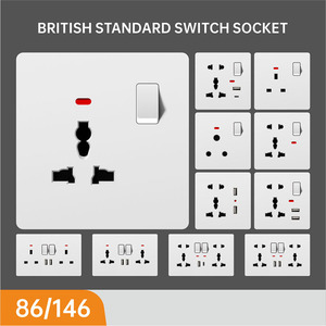 Prise murale ultra-mince 13A britannique gris mat, support OEM, meilleur prix de gros, fournisseur principal, direct usine - Product Image 4