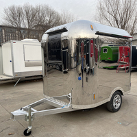 Carrito de Comida Móvil de Acero Inoxidable para Barbacoa y Comida Callejera con Servicio de Dulces y Papas Fritas, Resistente al Óxido, con GPS, Nueva Unidad Comercial