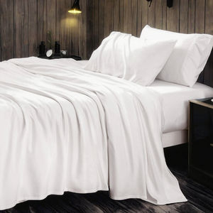 Juego de Funda Nórdica Moderna de Bambú 100% Tejido, Lujosa y Sedosa, 300 Hilos, Transpirable, Refrescante, Ecológica, Para Todas las Estaciones, 4 Piezas, Color Sólido - Product Image 3