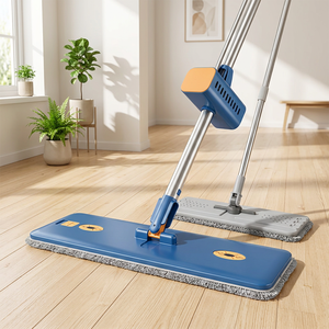 Microfiber Flat <b>Mop</b> Hands Free Self Wringing Rectangle Floor Cleaning <b>Mop</b> with Squeegee for Wet and Dry Use - Product Image 6