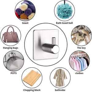 Adhesive Heavy Duty Waterproof 304 Stainless Steel Wall Hooks for Hanging <b>Coat</b> Hat Towel <b>Robe</b>-Bathroom Use Box Packed - Product Image 4