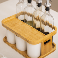 Étagère à épices en bois à 2 niveaux, grande capacité, pour comptoir de cuisine et salle de bain, rangement de cosmétiques, coffret cadeau