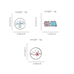 Broche Personalizado de Liga de Zinco com Revestimento, com motivos de Microscópio de Experimento Científico Infantil, Gênero, Gobelé, Café, Festa Química e Noivado - Product Image 5