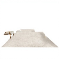Tapis d'intérieur Homemate lavable, chic vintage, en fausse laine unie, 8x10, antidérapant, pliable, pour salon, chambre, salle à manger