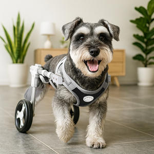 Fauteuil roulant en nylon pour chien Chariot de soutien rétractable et léger avec harnais de jambe arrière rembourré - Product Image 1