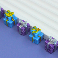 Boîte cadeau colorée, breloques en résine de Noël pour la fabrication de bijoux DIY, décoration de coque de téléphone, accessoires miniatures pour maison de poupée