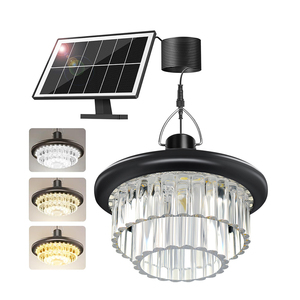 <span class=keywords><strong>Lampadario</strong></span> a Sospensione <span class=keywords><strong>Solare</strong></span> LED con Cristalli, Telecomando e Timer, Temperatura Colore Regolabile per Interni ed Esterni - Product Image 1