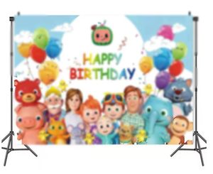 Fondo de Cumpleaños con Diseño de Dibujos Animados de <span class=keywords><strong>JJ</strong></span> Melon, Decoración para Fiesta de Cumpleaños de Niños y Niñas - Product Image 1