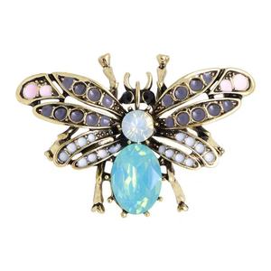 Nouvelle <span class=keywords><strong>broche</strong></span> vintage en forme de scarabée à la mode, très vendue, avec embellissement en strass, épingle décorative pour vêtements de filles - Product Image 6