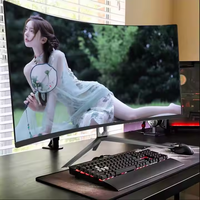 Monitor Gaming Lengkung Ultra Wide HD 1080P 23.8'' IPS 165Hz DP 99% SRGB Desktop Baru