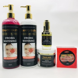 Ensemble de soins de la peau Tomato <span class=keywords><strong>Gluta</strong></span>, <span class=keywords><strong>Gluta</strong></span> Terminal White + Vitamine <span class=keywords><strong>C</strong></span>, crème éclaircissante pour le visage, savon, lotion pour le corps, sérum, gel douche - Product Image 4