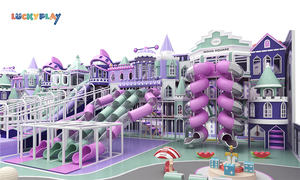 Parque Infantil Interior para Niños con <span class=keywords><strong>Torres</strong></span> <span class=keywords><strong>de</strong></span> Toboganes Múltiples Estilo Castillo y Estructuras <span class=keywords><strong>de</strong></span> Juego Elevadas <span class=keywords><strong>de</strong></span> Plástico a Gran Escala - Product Image 3