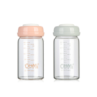 Botol minum susu kaca borosilikat tinggi, botol penyimpan ASI bayi baru lahir isi 4 buah, botol penyimpanan susu kaca borosilikat tinggi 180ml