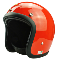 Casque de moto rétro rouge intégral, casque vintage demi-face pour scooter et conduite urbaine
