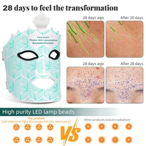 หน้ากากซิลิโคน LED ปรับแต่งได้ สำหรับบำบัดผิวด้วยแสงสีแดงและโฟตอน เพื่อการดูแลผิวและสุขภาพส่วนบุคคล - Product Image 3
