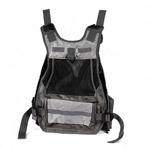 Échantillon gratuit, vente en gros d'usine, gilet de pêche à la mouche en polyester imperméable, respirant avec sac à dos - Product Image 3
