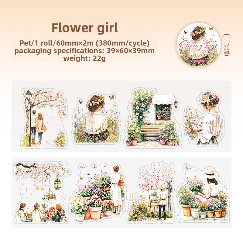D Chica recogiendo flores amarillas