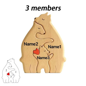 Puzzle <span class=keywords><strong>in</strong></span> <span class=keywords><strong>Legno</strong></span> Famiglia di Orsi Personalizzabile con <span class=keywords><strong>Nome</strong></span> Decorazione Casa Regalo Riscaldante per Ringraziamento Natale per Bambini e Mamme - Product Image 5