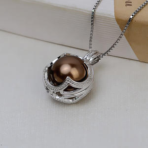 Colgante de Plata S925 con Forma de Globo Terráqueo y 12-13 Cajas para Perlas DIY, Accesorios de Soporte Vacíos, Moderno 2694 para Joyería Femenina - Product Image 1