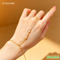 Chaîne de doigt élégante et simple, anti-allergique, plaquée or 18 carats, en acier inoxydable 304/316 avec zircon, bijoux pour femmes