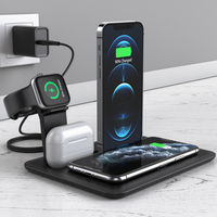 Station de charge de téléphone intelligent tout-en-un de vente chaude 15W 3-en-1 nouveau Design 5W 10W charge pour AirPods IWatch sortie 25A/1A