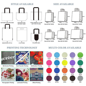 Bolsa de compras reutilizable con logotipo impreso personalizado, bolsas de mano no tejidas, embalaje de ropa, bolsa de mano no tejida - Product Image 6