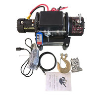 Treuil électrique portable 12V/24V avec télécommande pour SUV, voiture, camion tout-terrain, pick-up, remorque, crochets de remorquage haute vitesse, câble en acier