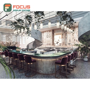 High Capacity Cafe Service Counter Tempered Glass Panel Customer Pickup Zone Commercial Cafe Counter - Product Image 3