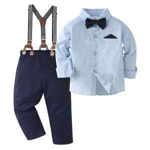 HONGBO nuovo arrivo 2 pezzi set completo bambino primavera autunno abito <span class=keywords><strong>da</strong></span> <span class=keywords><strong>cerimonia</strong></span> per bambini set <span class=keywords><strong>abbigliamento</strong></span> per bambini ragazzo 6-12 mesi con papillon - Product Image 5