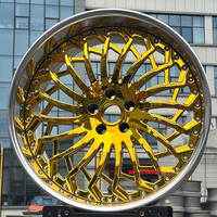 Jantes forgées MX2 en deux parties, chrome doré, finition polie, 18 19 20 21 22 pouces, 5x112 5x120 pour S Class 7 Series A8 Panamera Ghost