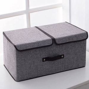 Caja de Almacenamiento de Ropa de Lino de Alta Calidad, Caja de Almacenamiento de Juguetes para el Hogar, Cesta de Almacenamiento de Ropa, Caja Organizadora Plegable con Asa - Product Image 4