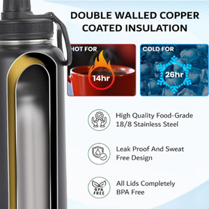 Bouteille d'eau de sport isolée sous vide en acier inoxydable 18/8 à double paroi, écologique, avec logo personnalisé en gros - Product Image 5