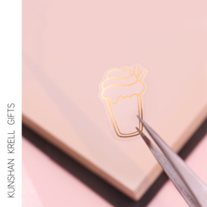 Tùy Chỉnh Tay Tài Khoản In Vòng Trong Suốt Rose Gold Sticker Logo Nhãn Tự Dính PP Rose Gold Foil Sticker - Product Image 2