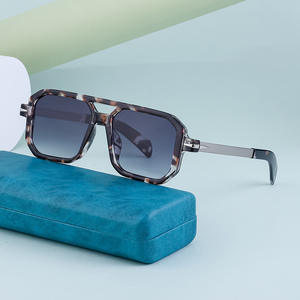 Lunettes de soleil rétro à monture carrée pour hommes, verres PC UV400, monture noire, protection pour la pêche en plein air et la conduite - Product Image 5