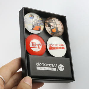 Set hadiah promosi magnet kubah kaca 3D desain Anda dicetak kaca kristal 6 buah Per Set kotak hadiah elegan Medium termasuk - Product Image 5