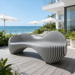 Silla de Madera Hecha a Mano Y511, Asiento Elegante para Zonas Comerciales, Estructura Artística en Forma de Rodaja, Silla de Descanso para Entrada de Centro Comercial - Product Image 4