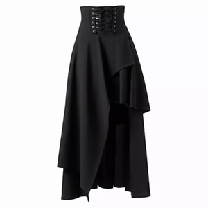 Faldas de Moda para <span class=keywords><strong>Mujer</strong></span> Tallas S-2XL, Falda Larga con Tirantes Estilo Gótico Lolita, Color Sólido, Costuras Sexys, Cintura Alta - Product Image 1