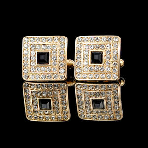 ヨーロッパ系アメリカ人クラウンダイヤモンドブルークリスタルカフリンクス男性用スーツおしゃれなトレンディなフレンチシャツボタン結婚式 - Product Image 2