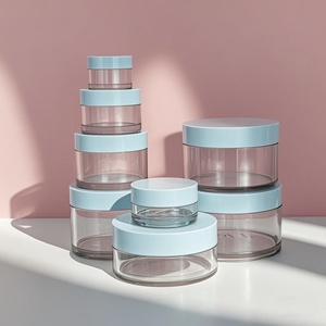 Cream Bottle Thick Wall Cosmetic Cream Jar 100g Cream Jar Transparent Pet Injection Plastic with White Cover Pot Jar Packaging - Product Image 1