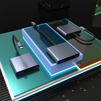 Convertidor HDTV 4 en 1 de aleación de aluminio con logotipo OEM, adaptador de Cable USB 3,0 de aleación de aluminio, velocidad de 5Gbps para productos de transferencia de datos en stock