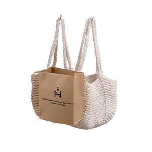 Borsa a Tracolla in Corda di Cotone 30x22cm, Borsa Tote da Donna - Product Image 1