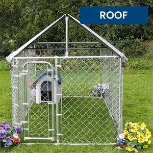 Köpek kalem-6 m x 3m çit panelleri/taşınabilir köpek çit köpek kulübesi/köpek oyun parkı dışında çatı ile